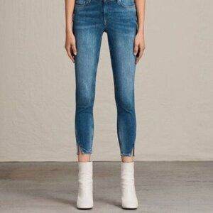 all Saints Mast Twisted Cropped Skinny Jeans sz 29